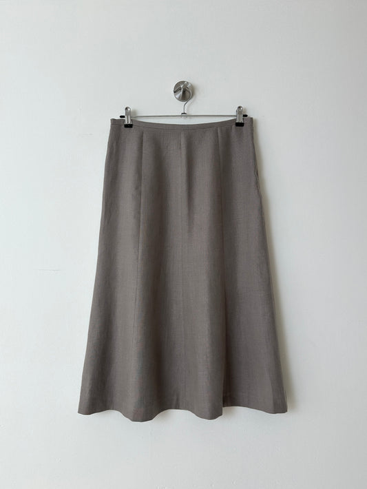 Linen midi skirt | Cloud Grey