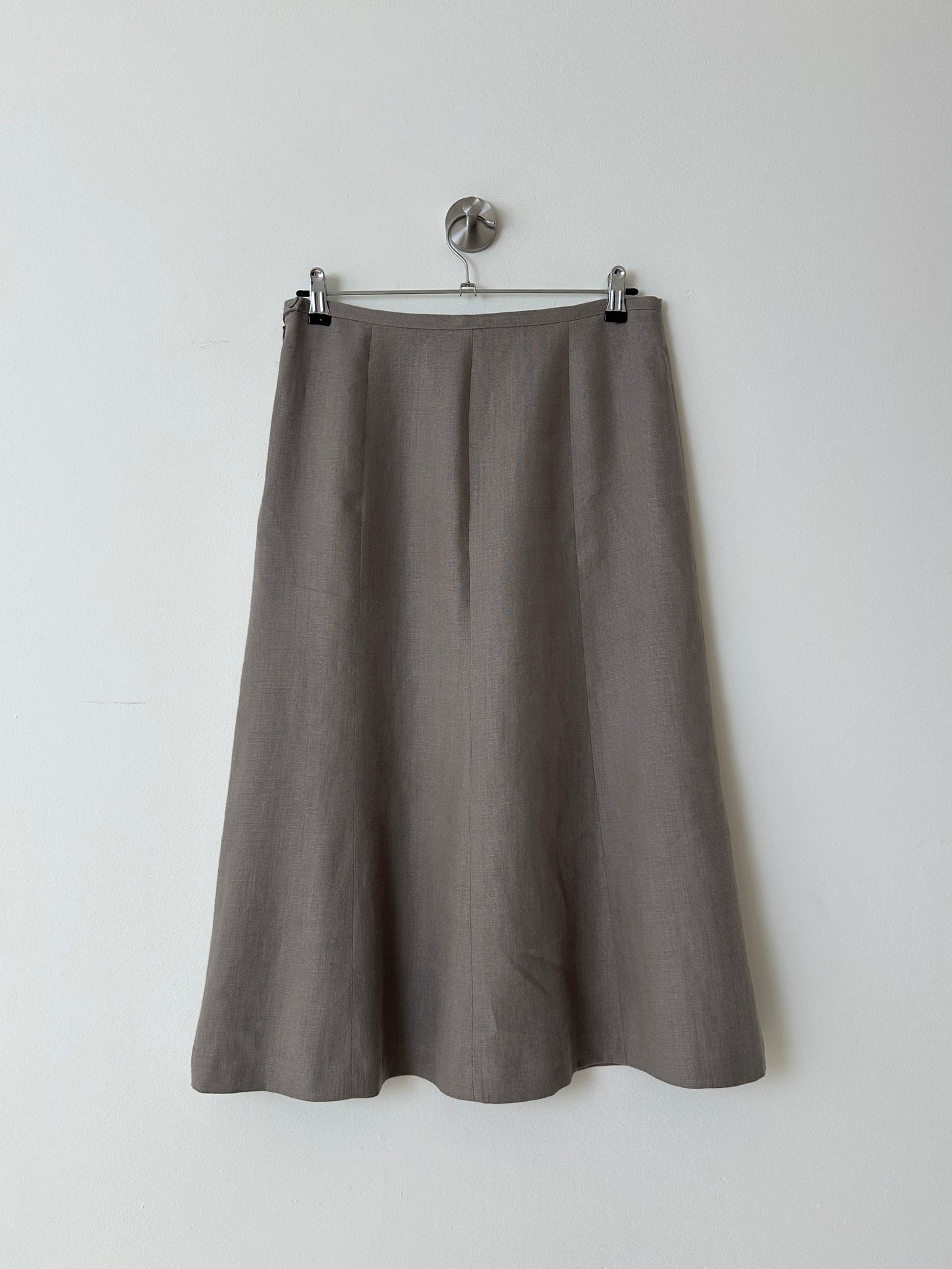 Linen midi skirt | Cloud Grey