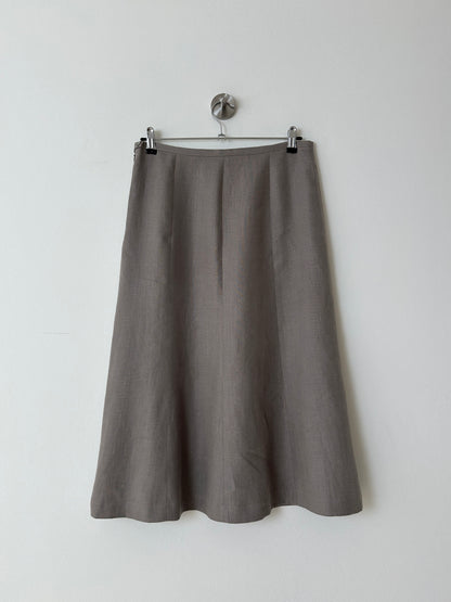 Linen midi skirt | Cloud Grey