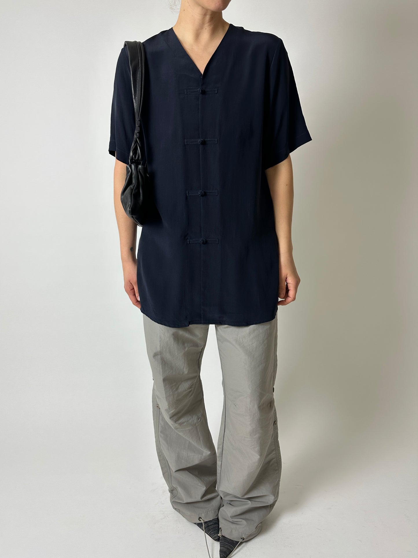 Silk blouse | Dark blue