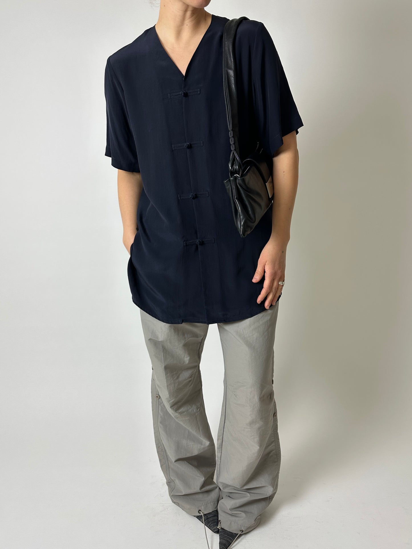 Silk blouse | Dark blue