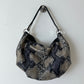 Snake embossed leather bag | Grey