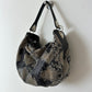 Snake embossed leather bag | Grey