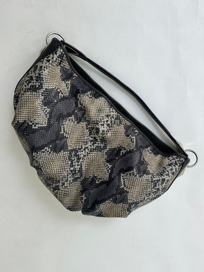 Snake embossed leather bag | Grey