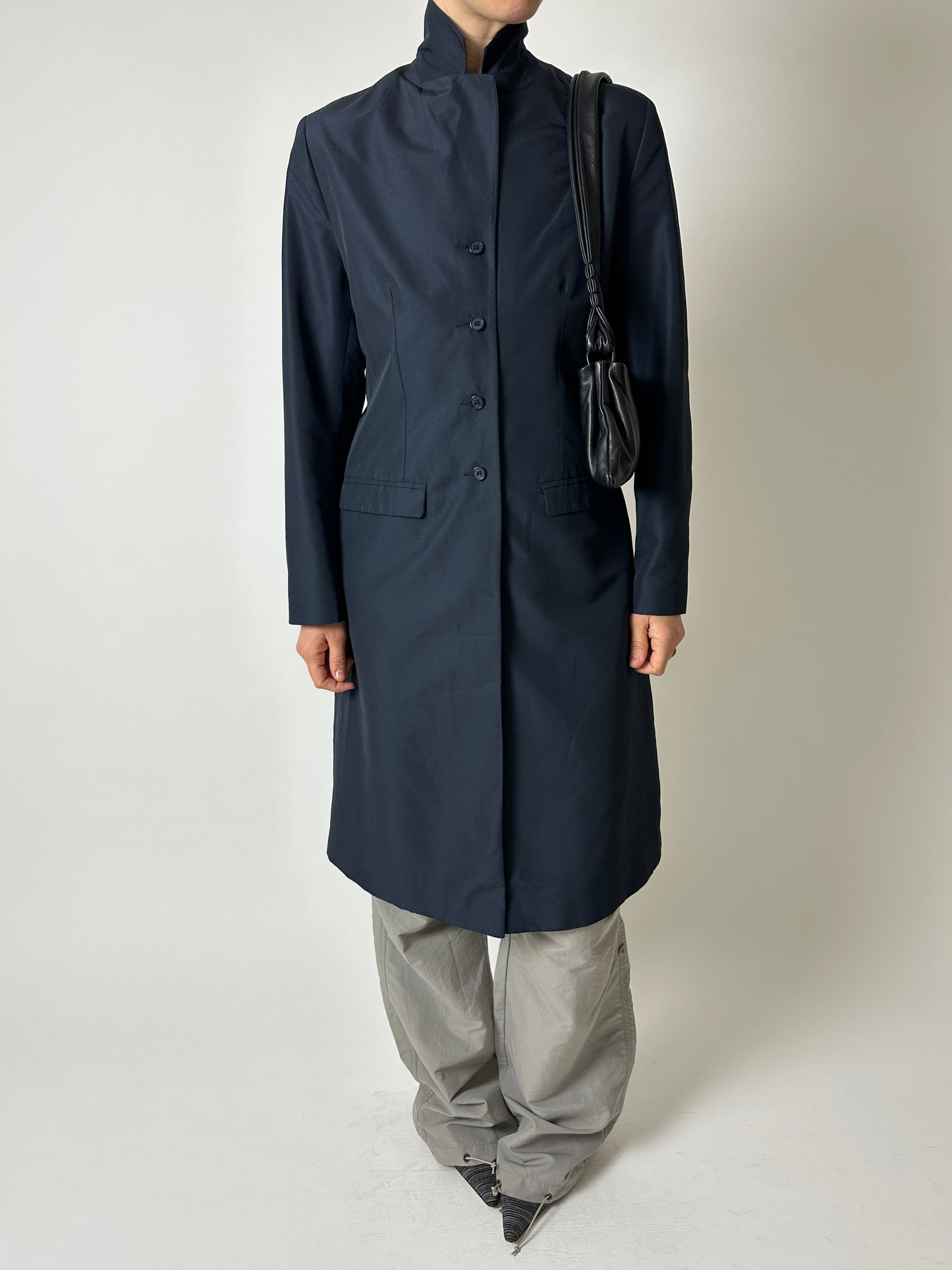 Slim long blazer | Dark blue