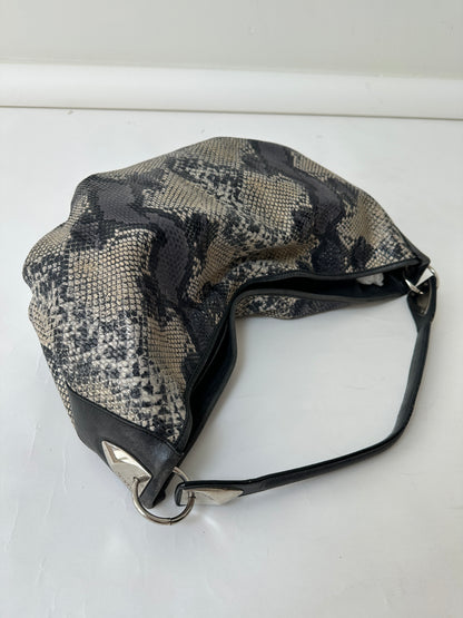 Snake embossed leather bag | Grey