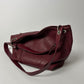 Leather shoulder bag | Burgundy