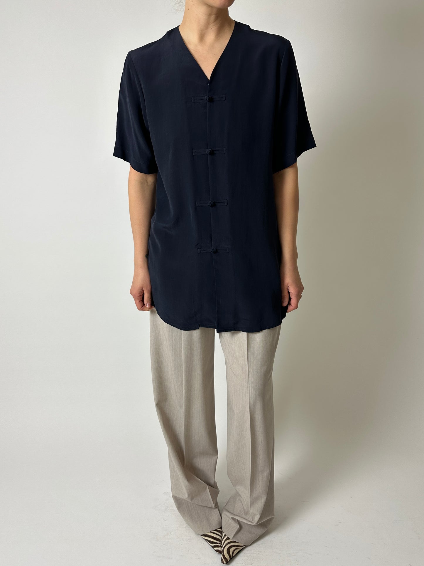 Silk blouse | Dark blue