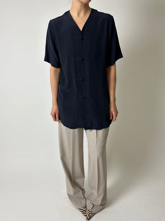Silk blouse | Dark blue