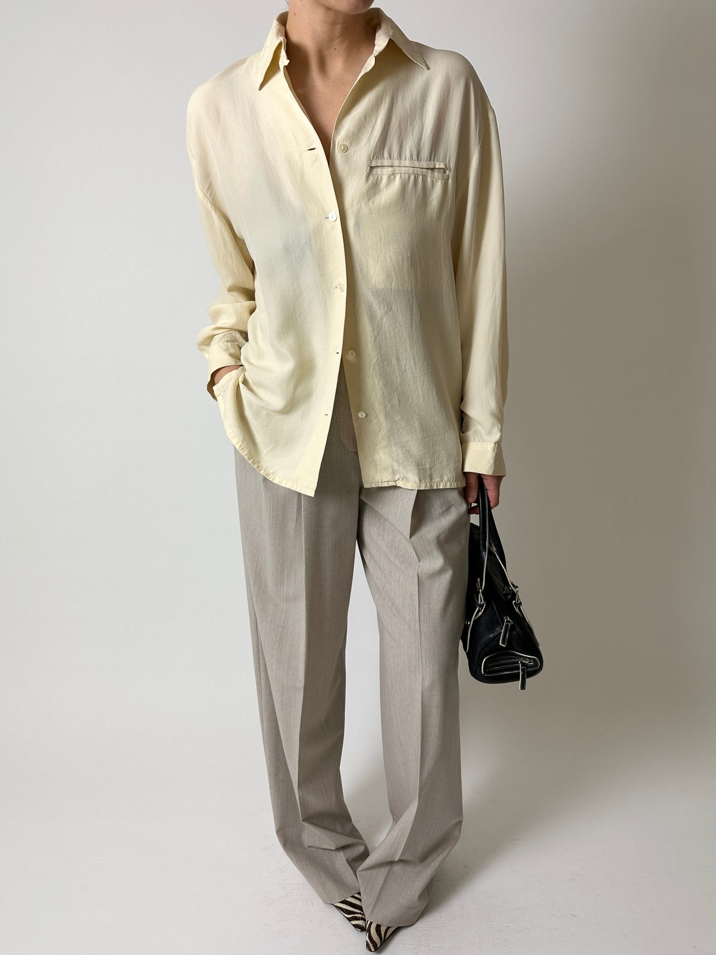 Silk relaxed shirt | Butter