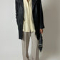 Long leather coat | Black