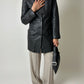 Long leather coat | Black