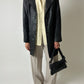 Long leather coat | Black