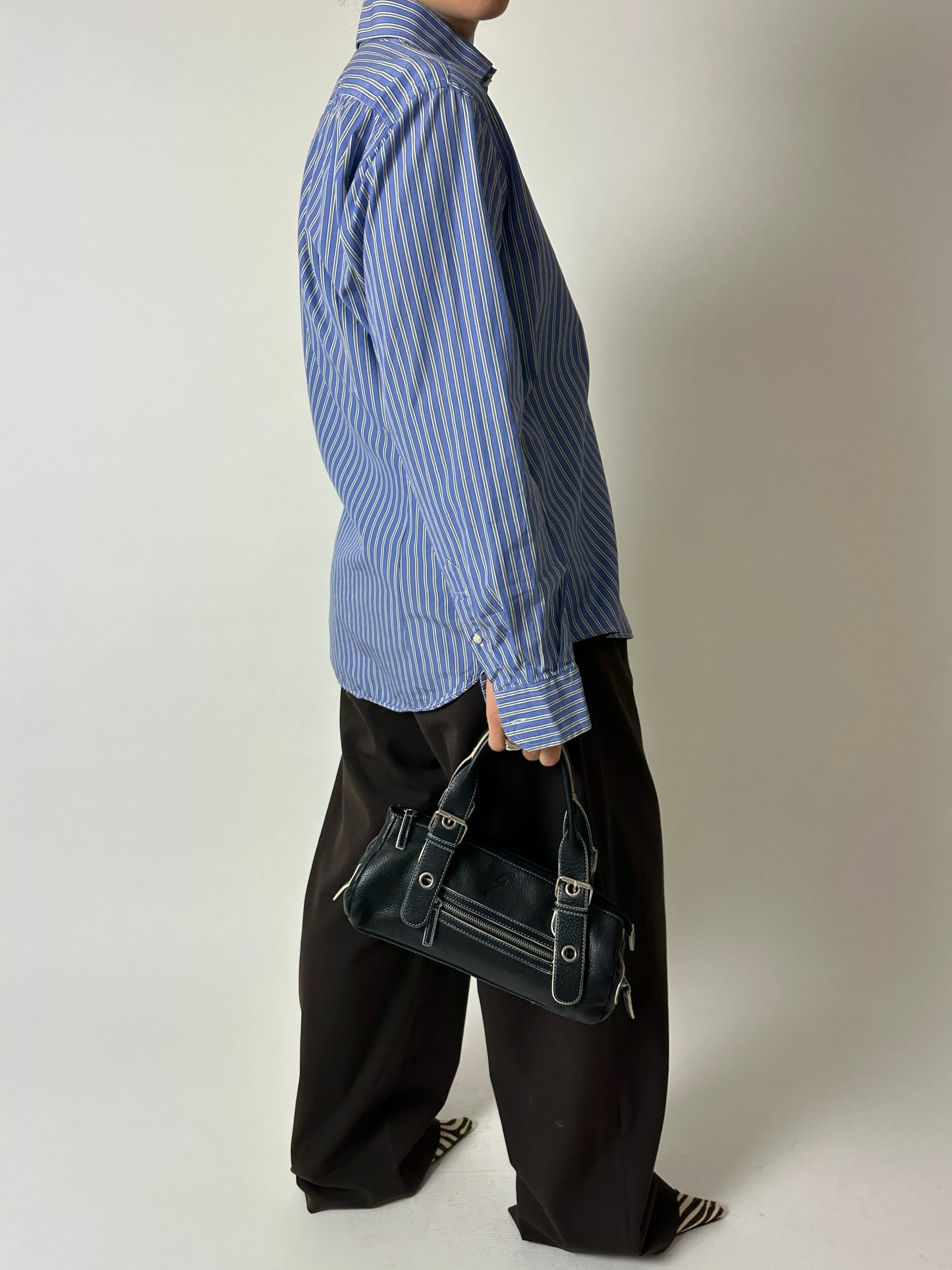 Relaxed fit striped shirt | Blue / green