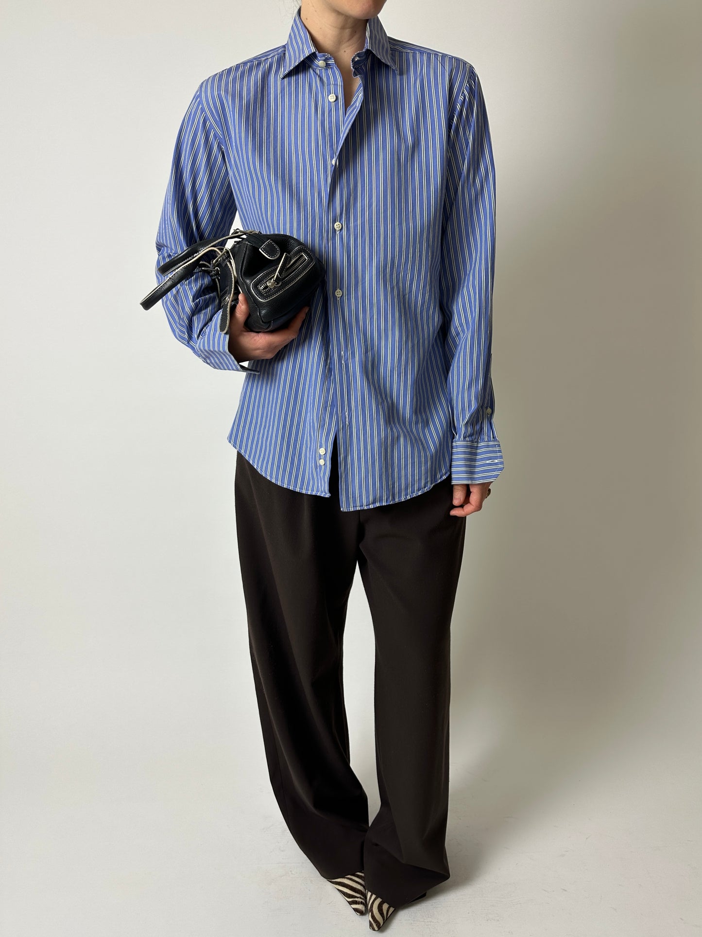 Relaxed fit striped shirt | Blue / green