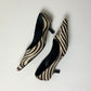 Leather zebra-print pumps | Brown / beige