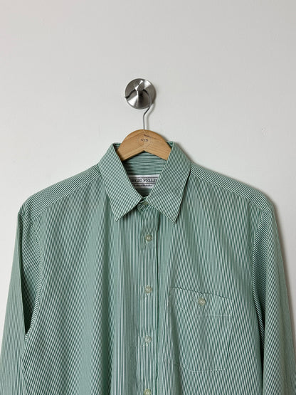 Relaxed fit striped shirt | Green / White