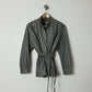 Leather belted jacket | Grey