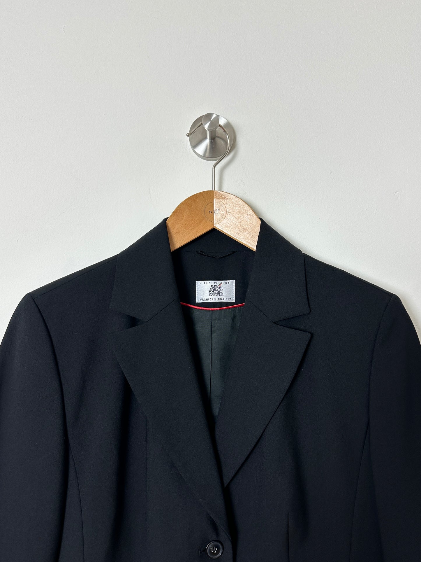 Fitted wool blend blazer | Black