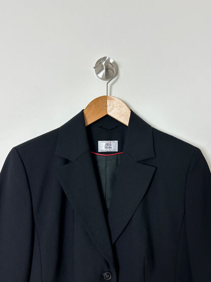 Fitted wool blend blazer | Black