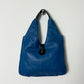 Leather shoulder bag | Blue / Black