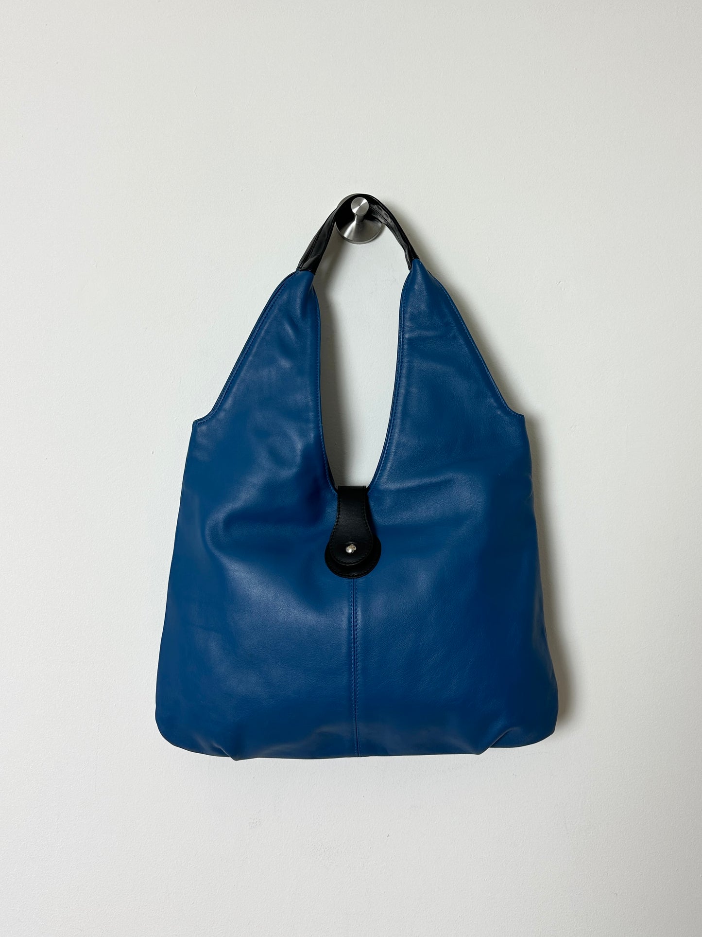 Leather shoulder bag | Blue / Black