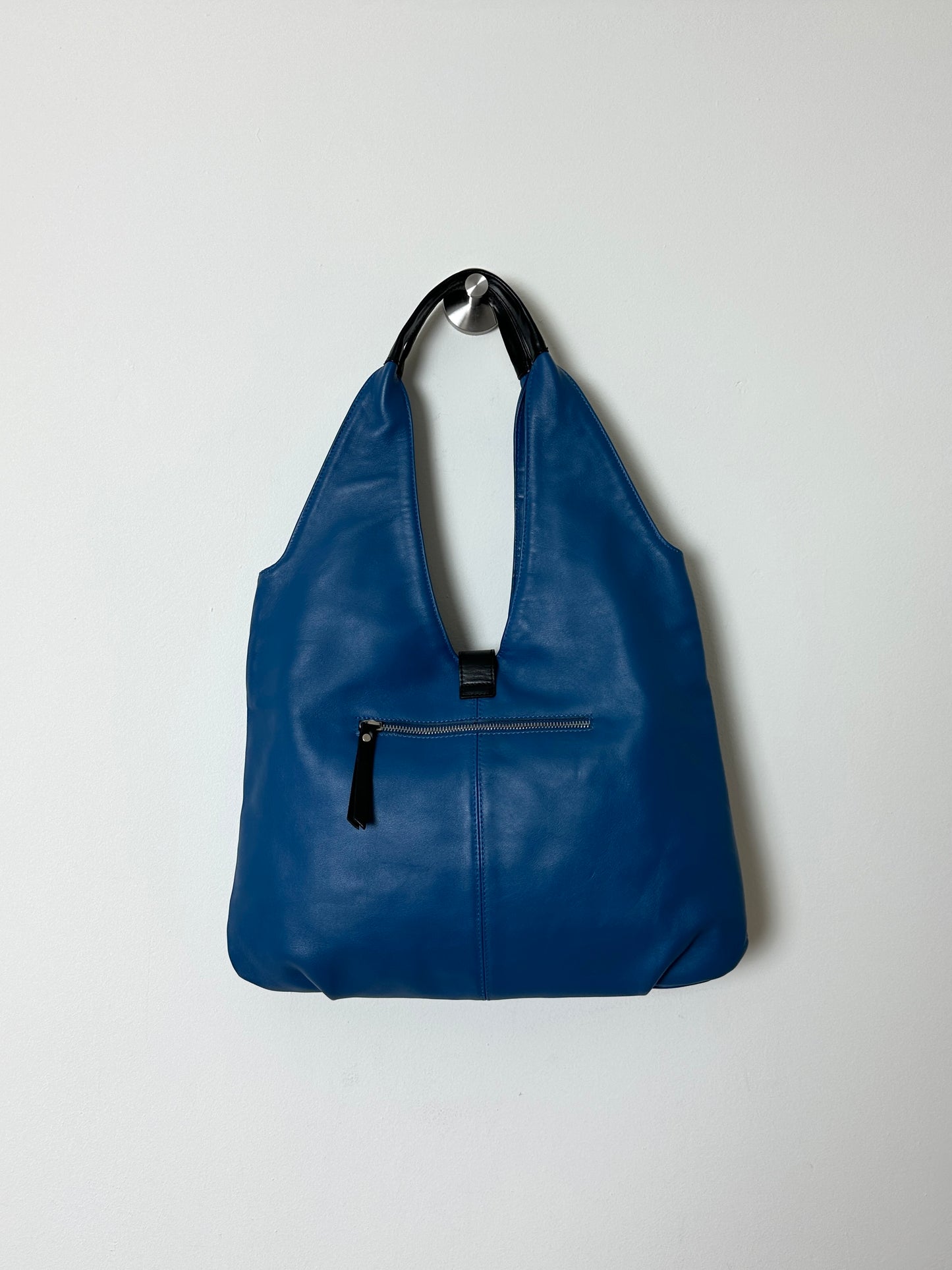 Leather shoulder bag | Blue / Black