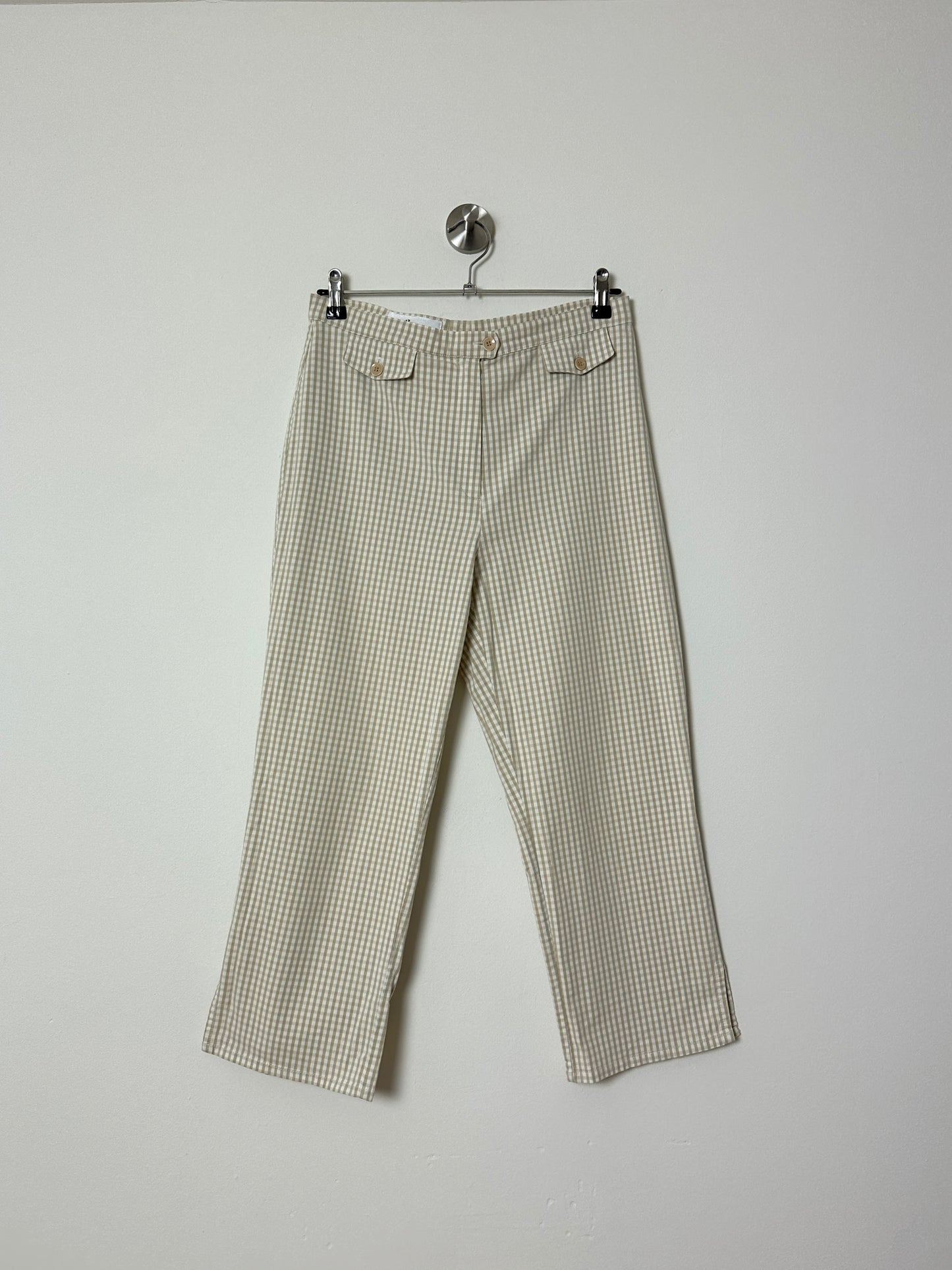 Checked capri trousers | Beige / Off white