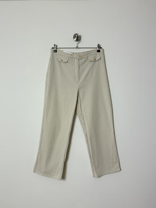 Checked capri trousers | Beige / Off white