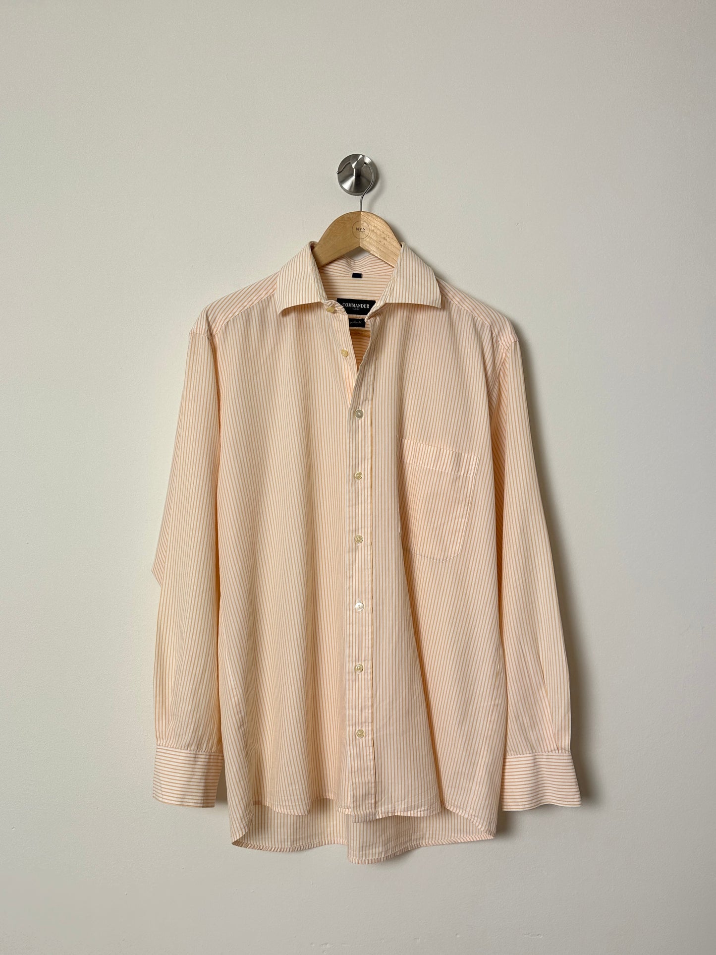 Relaxed fit striped shirt | Off white / Orange