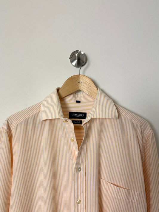 Relaxed fit striped shirt | Off white / Orange