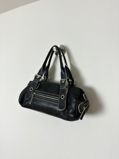 Leather hand bag | Black