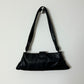Leather baguette bag | Black