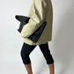 Minimal leather jacket | Soft ecru