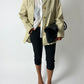Minimal leather jacket | Soft ecru