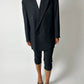 Double-breasted striped blazer | Black