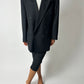 Double-breasted striped blazer | Black