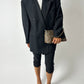 Double-breasted striped blazer | Black