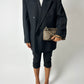 Double-breasted striped blazer | Black