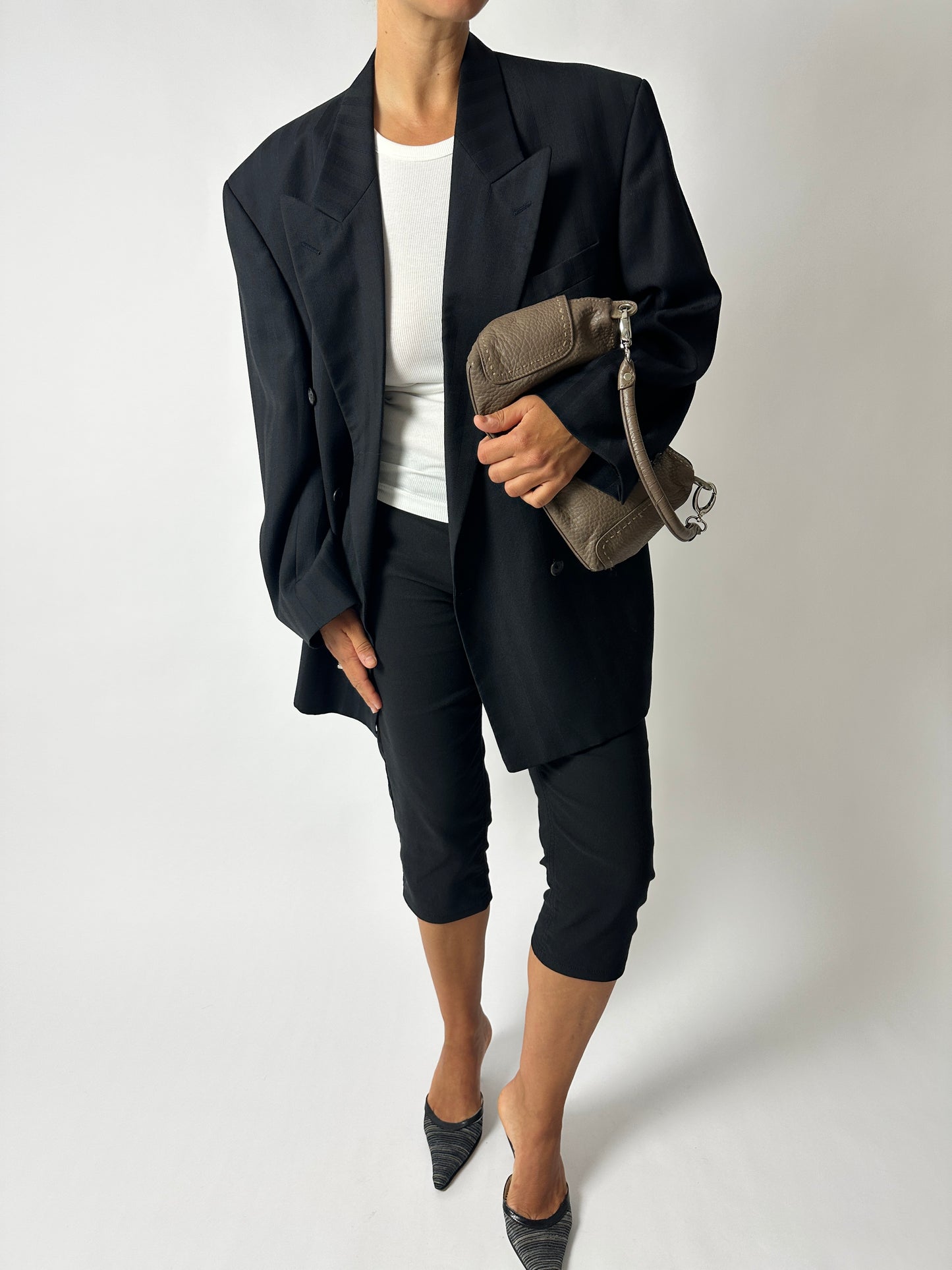 Capri stretch trousers | Black
