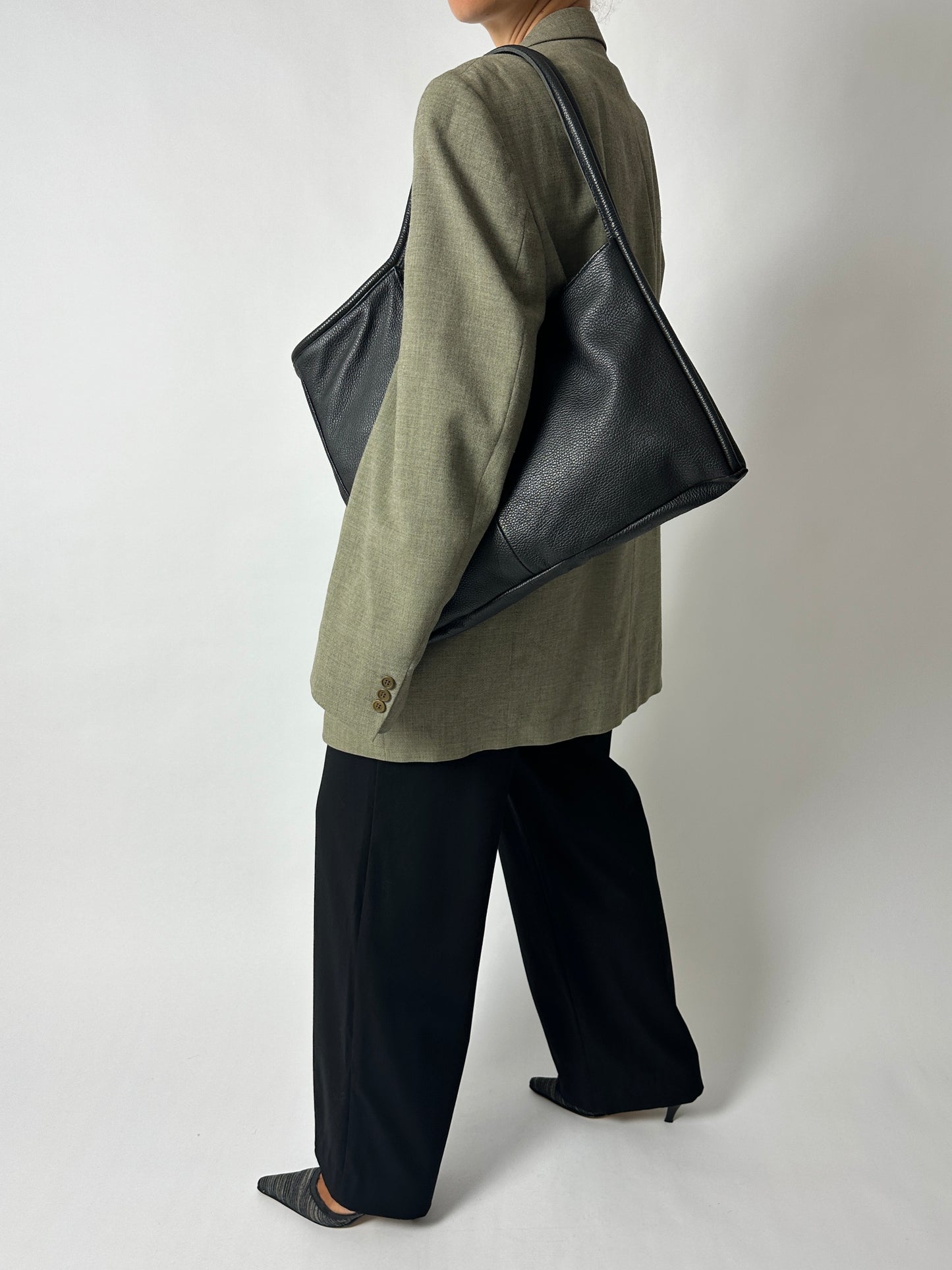 Oversized wool blend blazer | Soft green