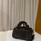 Leather hand bag | Dark brown