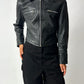 Leather zip cropped jacket | Black