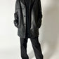 Leather minimalist coat | Black