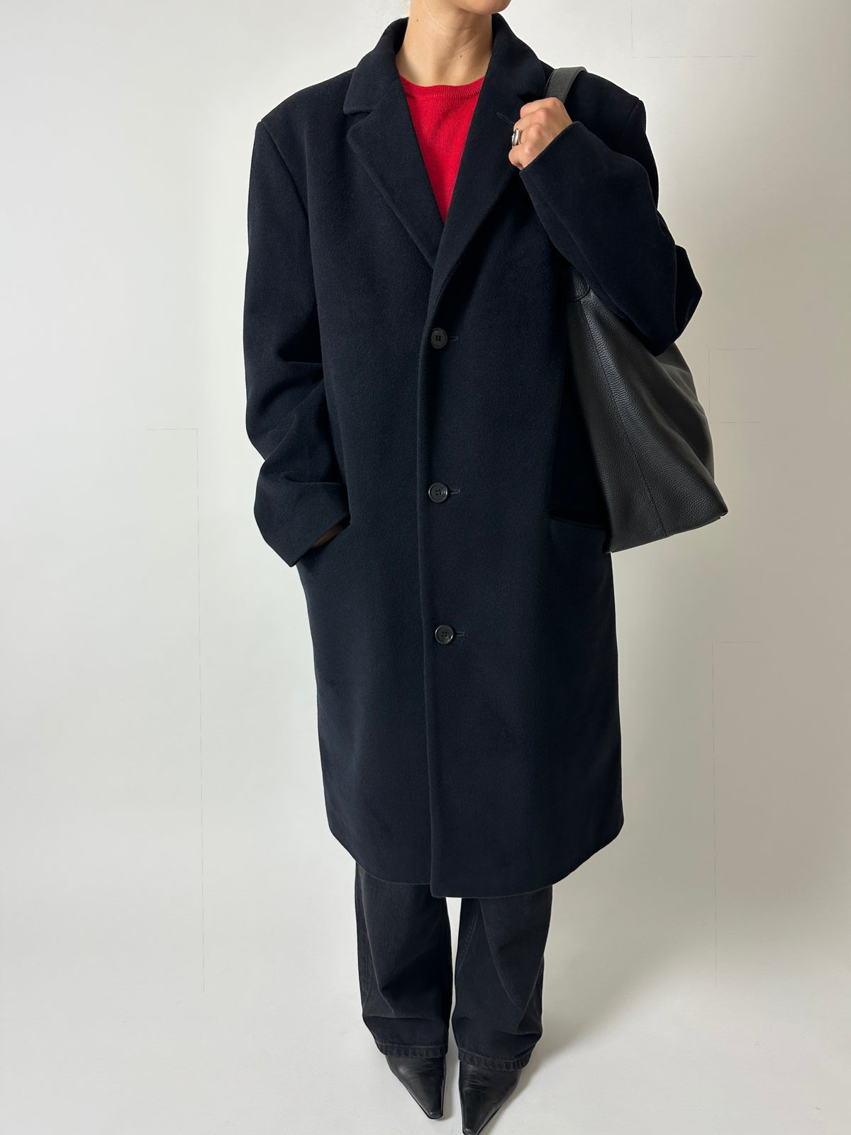 Long wool coat | Black