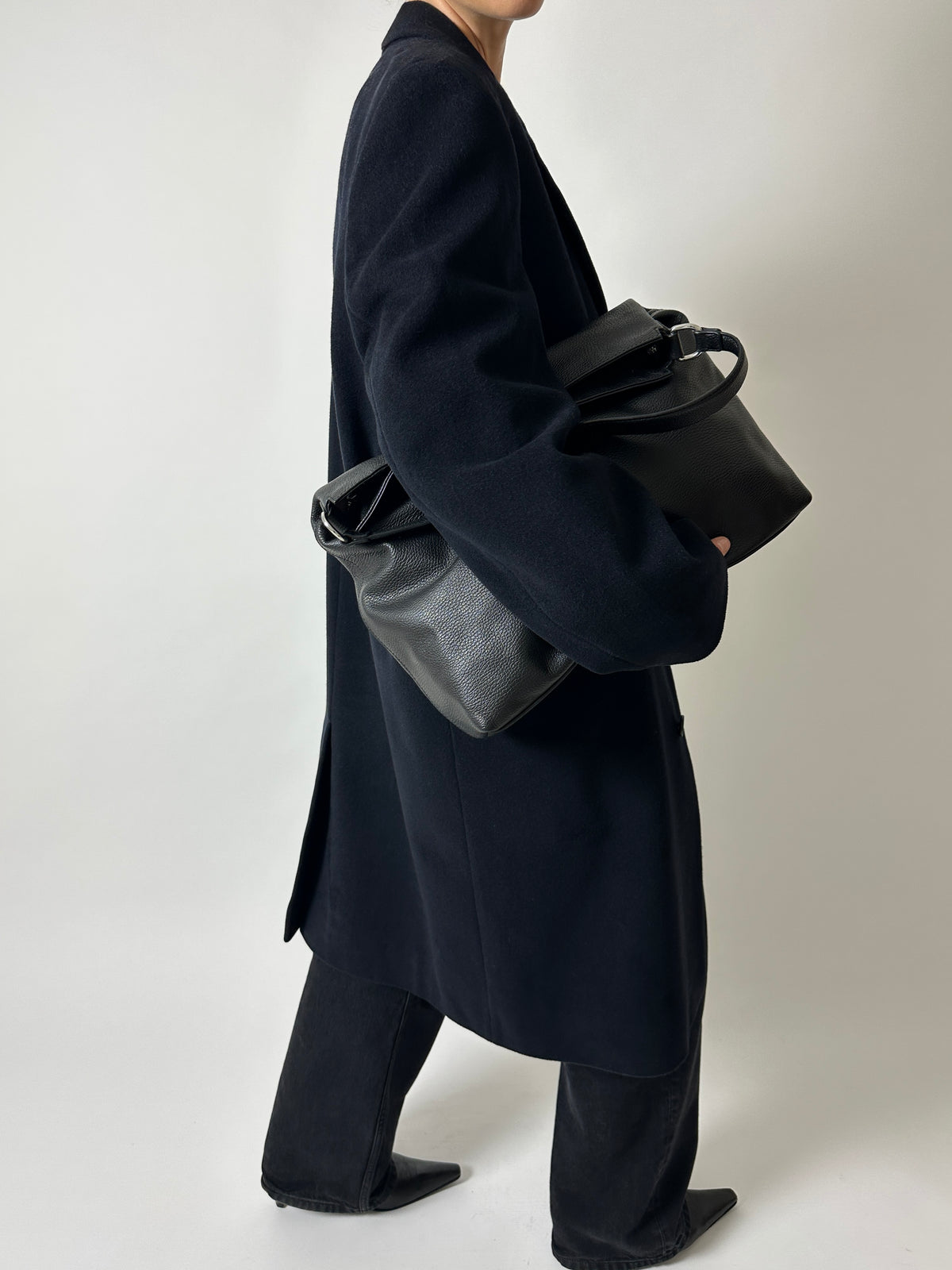 Long wool coat | Black