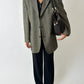 Oversized woven blazer | Black / Beige
