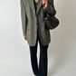 Oversized woven blazer | Black / Beige