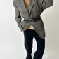 Oversized woven blazer | Black / Beige