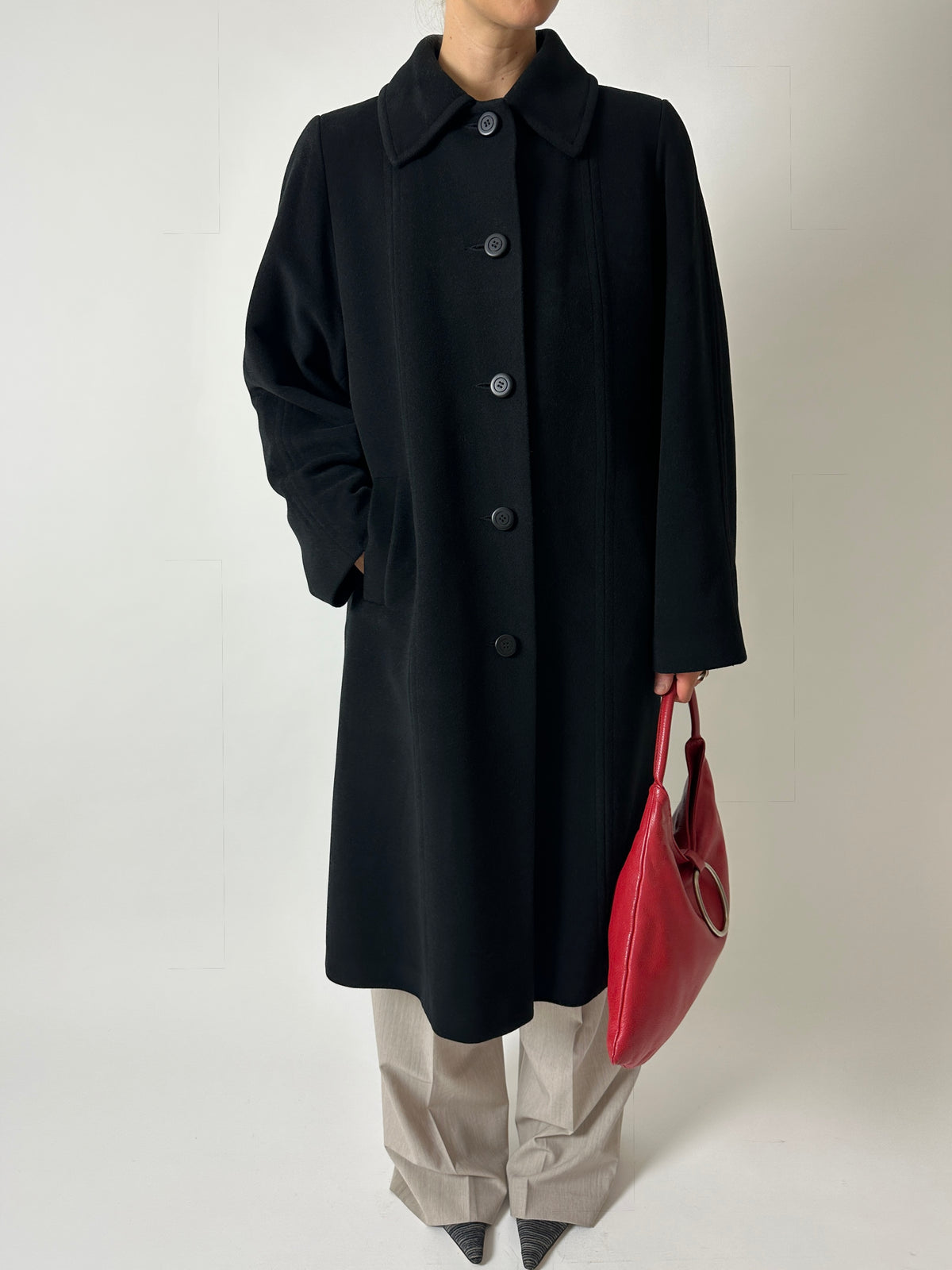Long wool coat | Black